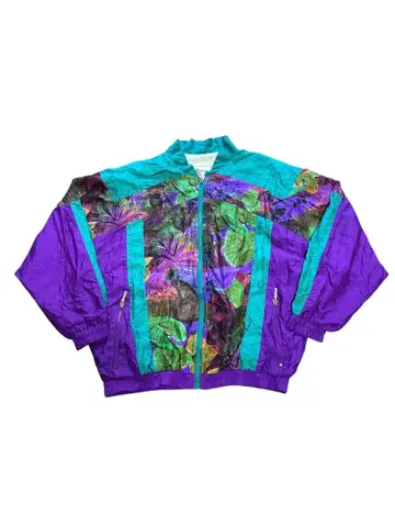 HEAD 블루종 패턴 보라색 그린 구제 의류 빈티지 K0568