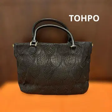 [ 새상품급 ] TOHPO 천연 가죽 핸드백 일본제 블랙