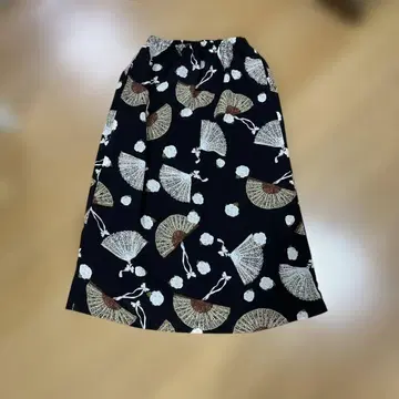 카네코 이사오 부채 패턴 폴리 스커트 카네코 이사오