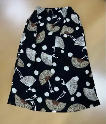 카네코 이사오 치자 부채 패턴 폴리 스커트