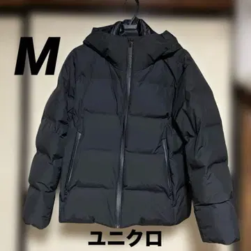 유니클로 심리스 다운 파카 블랙 M
