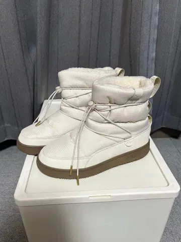 푸마 스노우바에 부츠 윈터 부츠 화이트 퍼 스노우 부츠