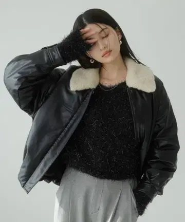 [ VIS ] 인조 가죽 충전솜 블루종 [ 완판템 ]