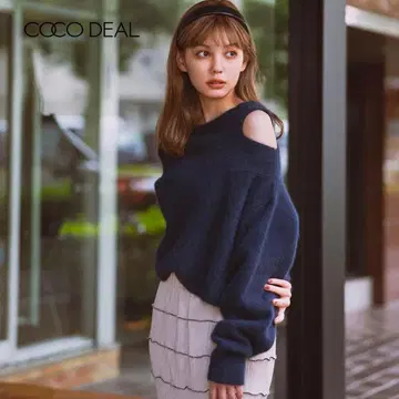 COCODEAL 폭스 오프숄더 니트