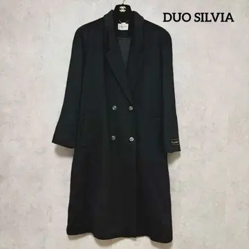 새상품급 캐시미어 100% 롱 코트 블랙 L DUO SILVIA