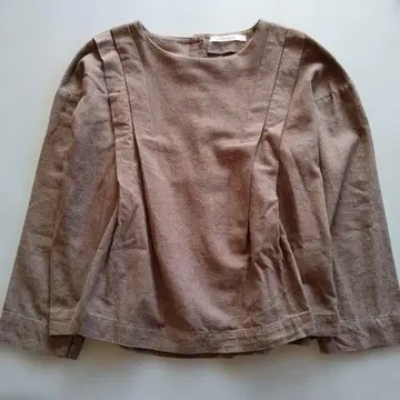 선밸리 풀오버 블라우스 모카 브라운 포근 내추럴 린넨 혼방