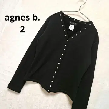 agnes b. 프레션 가디건 V넥 속기모 블랙 2