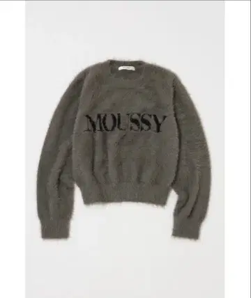 MOUSSY 그레이 퍼풍 니트 스웨터