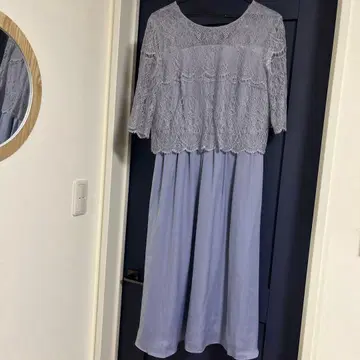 연보라 레이스 쉬폰 드레스 결혼식 2차 모임 드레스