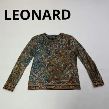 411 레오나드 실크 혼방 페이즐리 무늬 긴팔 티셔츠