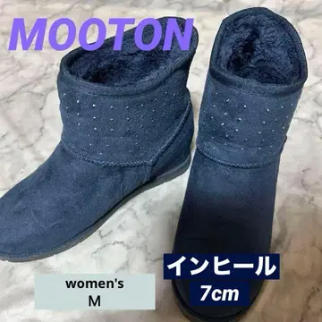 새상품급 네이비 스팽글 장식 어그 부츠 인힐 7cm Msize 23cm