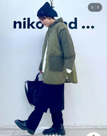 niko and - Many Way 퀼트 후드 자켓 L 리버서블