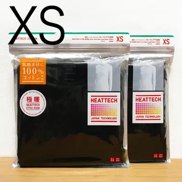 2장 히트텍 코튼 크루넥 T 울트라 웜 블랙 블랙 XS 유니클로