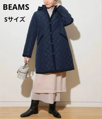 BEAMS HEART 퀼팅 자켓 퀼팅 코트 네이비 S