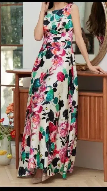 엘르케이 드레스 롱 꽃무늬