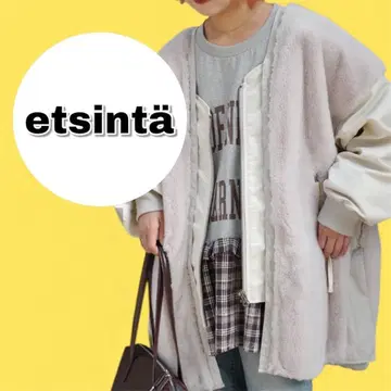 컨디션 최상 에신타 퍼 이소재 절개 자켓 토프 F 럭셔리