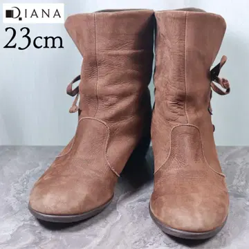 [ 새상품급 ] DIANA 다이애나 23 숏부츠 리본 레이스업 브라운