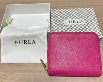 [ 새상품급 ] FURLA 프래그먼트 케이스 접이식 지갑 핑크