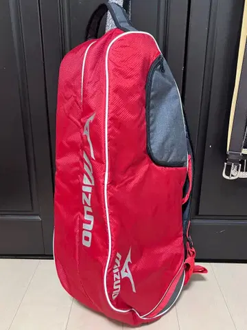 Mizuno 라켓 백 빨간색/그레이