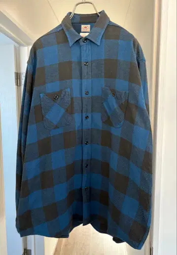 새상품급 슈가케인 x 빔즈 빅 실루엣 블록 체크 플란넬 셔츠