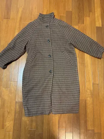 Ray BEAMS 체크 무늬 롱 코트