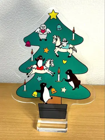 펭귄 패턴 크리스마스 트리 아크릴 스탠드
