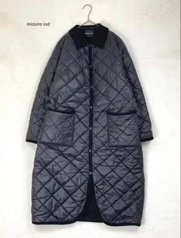 미즈이로 인드 퀼팅 보아 안감 롱 코트