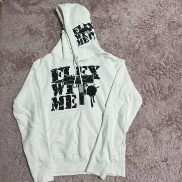 flexwitme 화이트 후드 부착 후드티 레어 S 사이즈