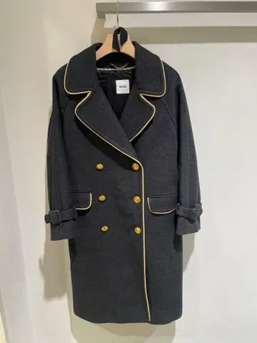 모스키노 다크 그레이 더블 브레스트 코트