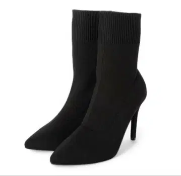 [ 미사용 새상품 ] R&E 삭스 숏부츠 리브 블랙 하이힐 부츠