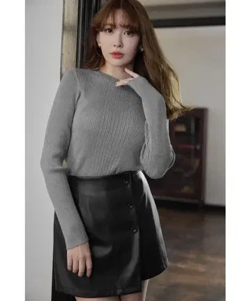 herlipto Glitter Random Rib Knit 그레이