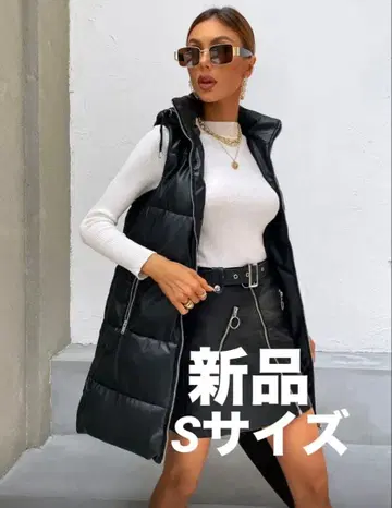 새상품 SHEIN 가죽 다운 베스트 S 사이즈