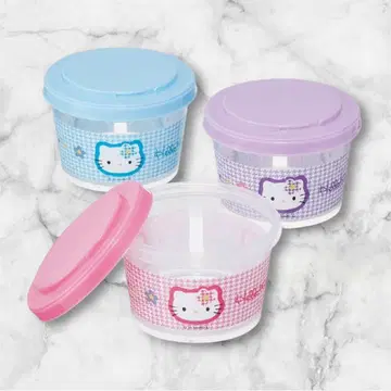 보존 용기 3세트 키티 헬로키티 카오하나 후드 컨테이너