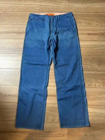 GOWEST 블루 데님 스트레이트 팬츠 32인치
