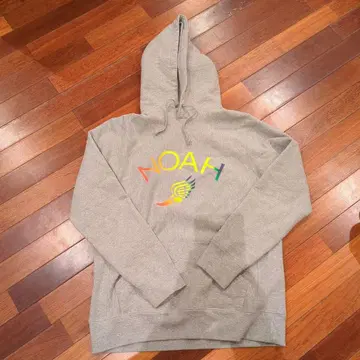 NOAH 컬러풀 로고 그레이 후드티