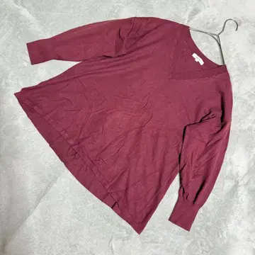 [ 양품 ] PLST 플라스테 V넥 긴팔 니트 상의 보르도 M