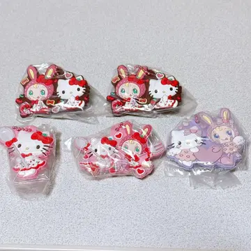 메조 피아노 x 헬로키티 캡슐 러버 마스코트 5종 세트