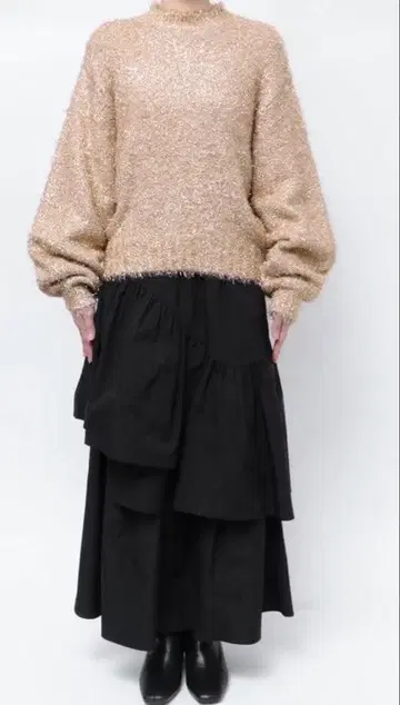 ELENDEEK 필름 라메 니트 베이지