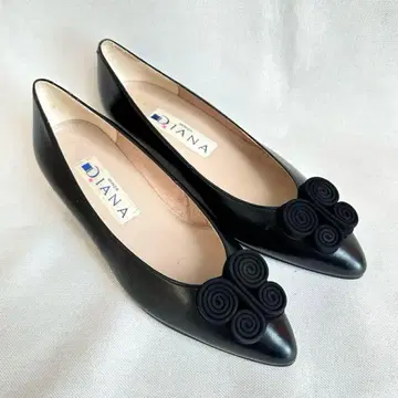 DIANA 다이애나 블랙 펌프스 스와르 장식 22.0cm