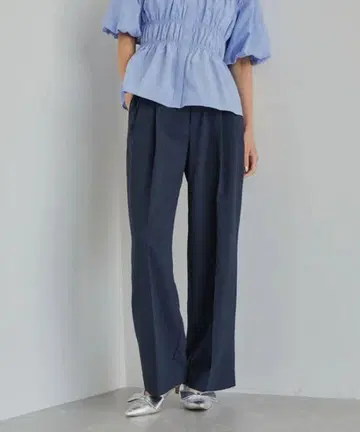 [ 새상품 미사용 ] VIS 린넨 라이크 원턱 와이드 슬랙스 팬츠