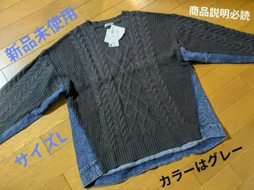데님 니트 스웨터 미사용 새상품