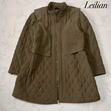 Leilian 레리안 롱 퀼팅 코트 브라운 9