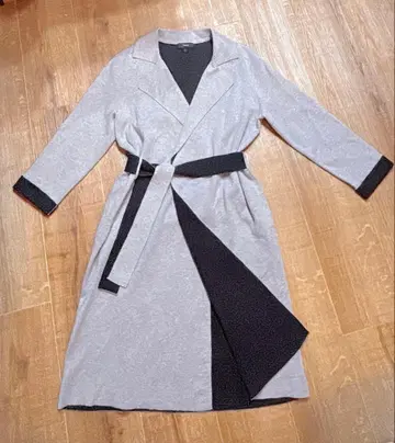 Theory 캐시미어 혼방 바이컬러 가운 코트 S