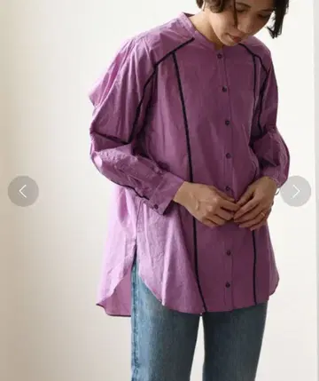 Eimee Law 퍼플 바이핑 블라우스