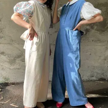 POPPY 아사기니뇨 올인원 데님 플라워