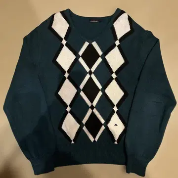 J.LINDEBERG 코튼 스웨터 남성용 L 아가일 골프