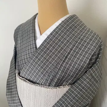 [이중 기모노] 남성용 그레이 계열 체크  168/68