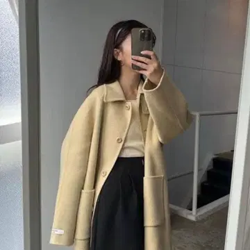 Iam 2way neck arrange handmade midi coat