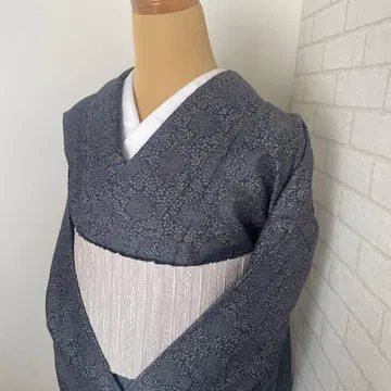 [ 이중 기모노 ] 네이비 x 그레이 추상 패턴  165/67