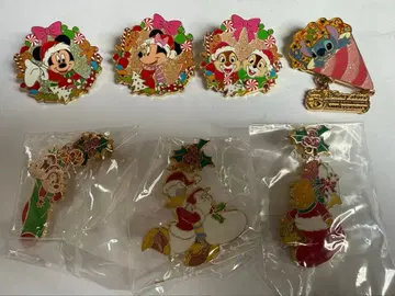 크리스마스 캐릭터 핀 배지 7개 세트